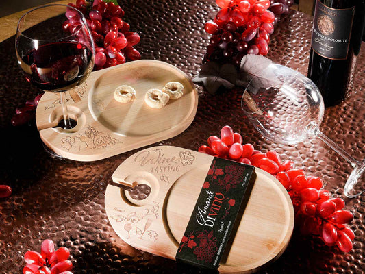 Vassoio in legno con porta bicchiere