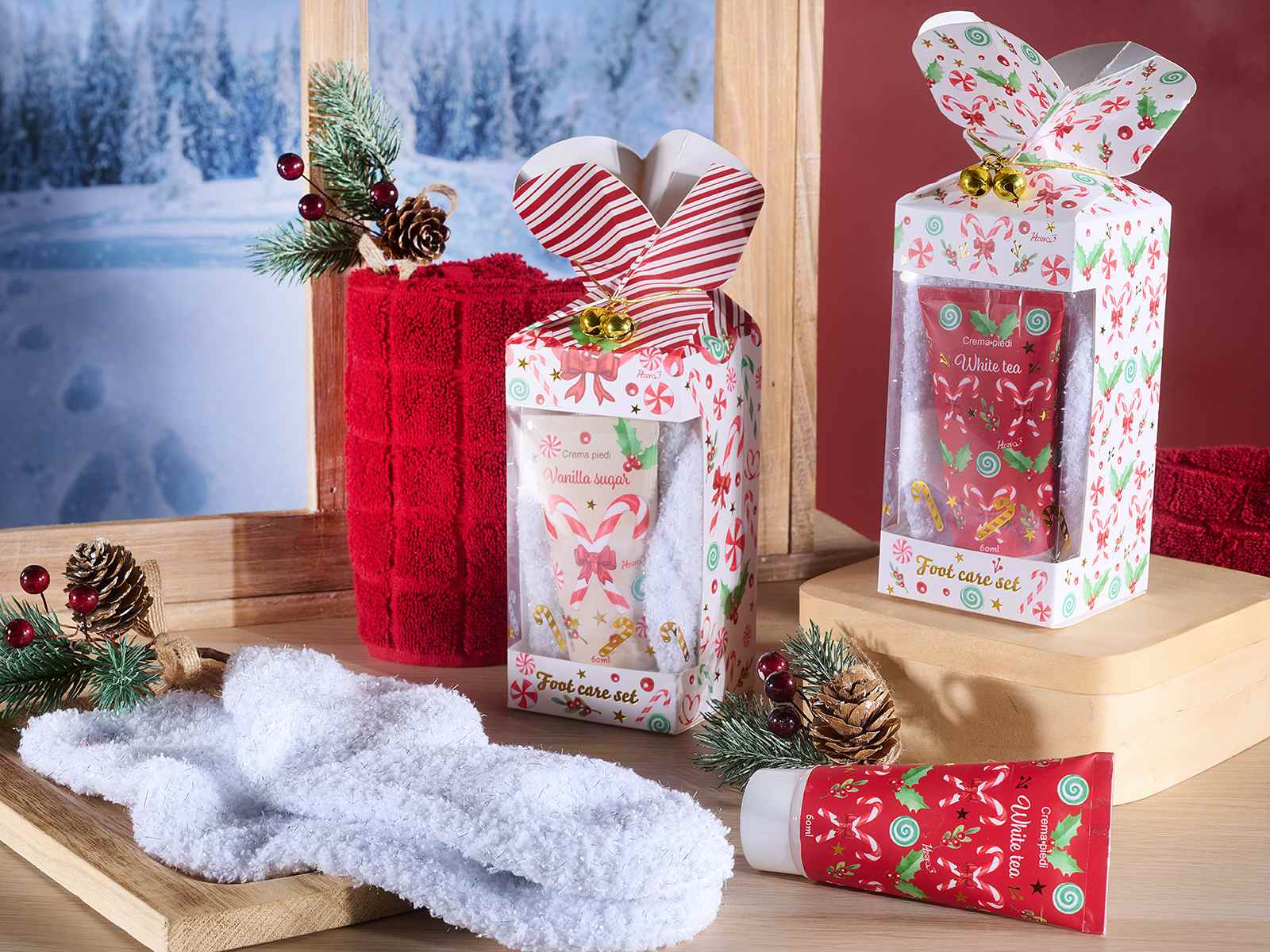 Set regalo natalizio Crema piedi e Calzini