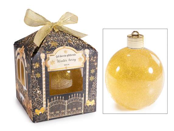 Confezione regalo natalizia con gel doccia glitterato 500 ml