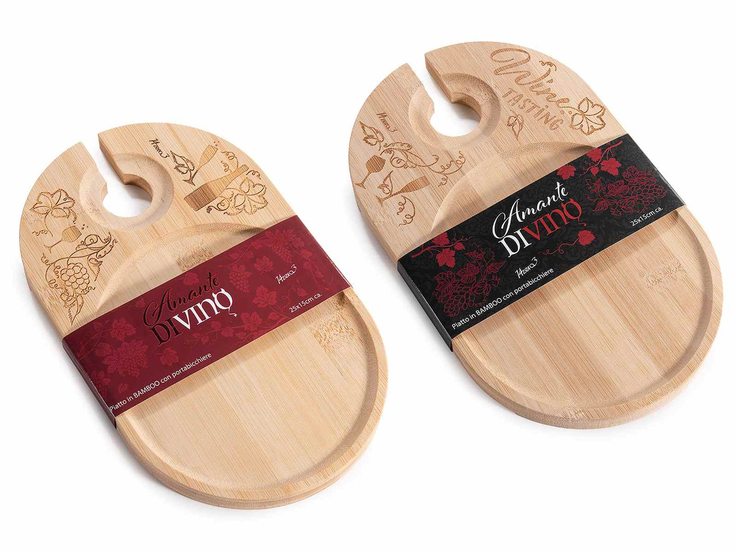 Vassoio in legno con porta bicchiere