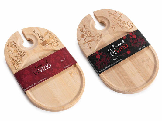 Vassoio in legno con porta bicchiere